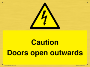 Caution Doors open outwards